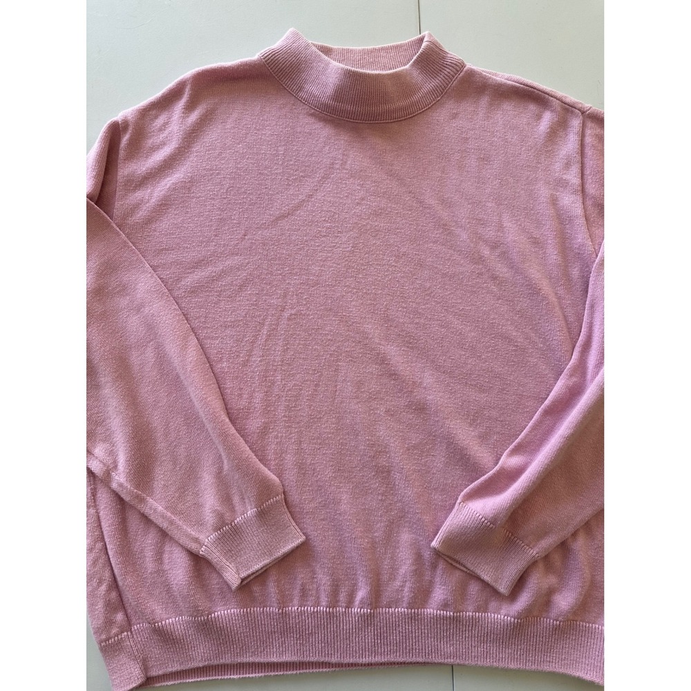 Pendleton Plus Pink Cotton Mock Neck Sweater 2X USA Made WC006-60319